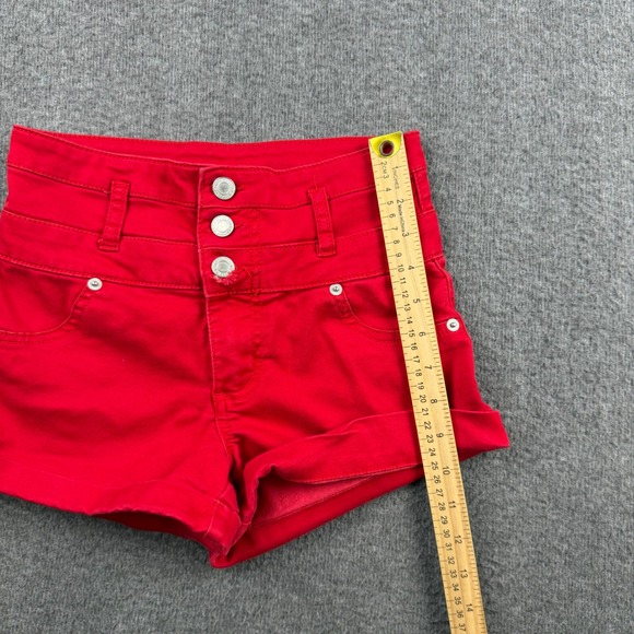 Mossimo Red High Rise Triple Button Cuffed Shorts Womens Size 2/26 - Picture 4 of 9